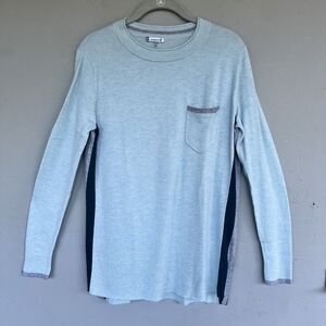 Smartwool Shadow Pine Merino Wool Sweater M Green Blue Colorblock Pocket
